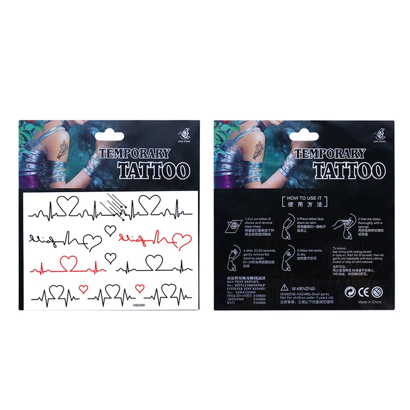 5 шт./лот Модный цветочный узор водостойкая Временная наклейка Геометрическая