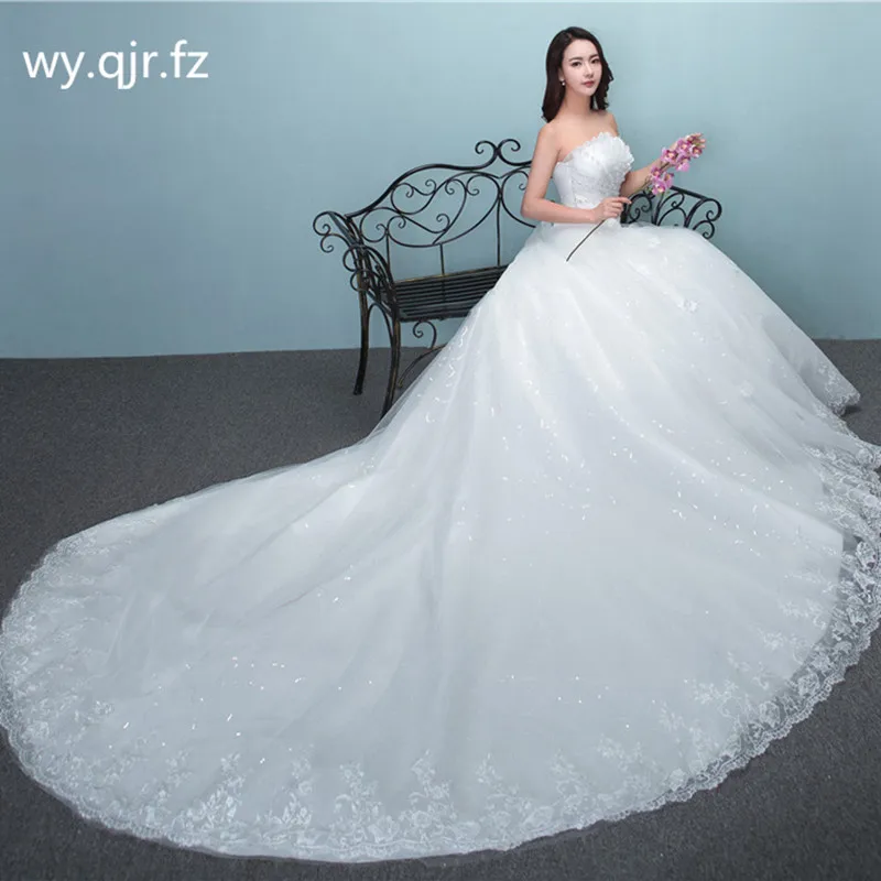 

LYG-TH52#Sweep/ Brush Train Lace Up Mermaid/Trumpet Wedding Dresses (Embroidered Lace on Net