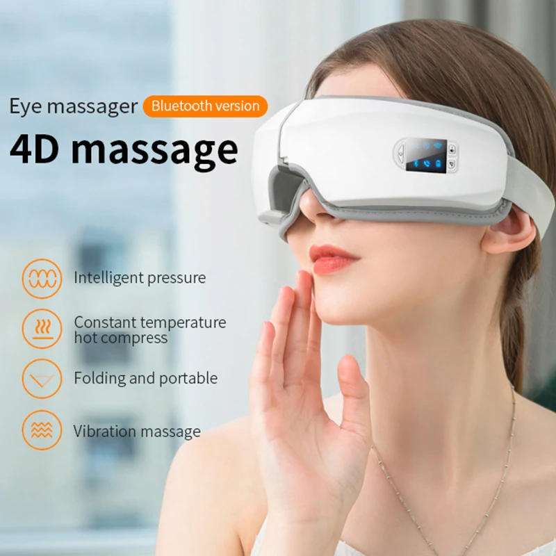4D Smart Airbag Vibration Eye Massager Eye Care Instrument Hot Compress Bluetooth Eye Fatigue Massage Glasses