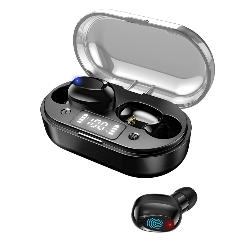T6 In Ear Contact Digital Display Mini Headphone TWS Wireless Bluetooth 5 0 Earphones Waterproof