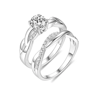 

AILIN Customized Sterling Silver Infinity Love Promise Ring Set For Valentine's Day Gift