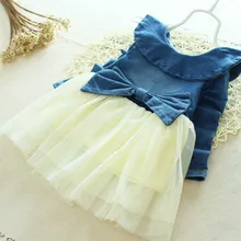 Кружевное платье принцессы с длинными рукавами для маленьких девочек Одежда для новорожденных девочек бальное платье с бантом, вечерние платья Одежда для маленьких девочек