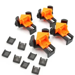 4PCS Adjustable Right Angle Clamp 90 Degree Woodworking Clamps Single Handle Spring Loaded Swing Clip Fixer Welding Clamps Tools