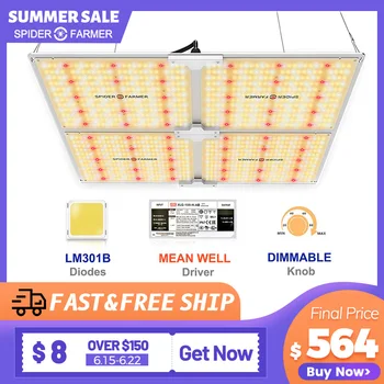 

Spider Farmer SF 4000W LED Grow Light Samsung LM301B Diodes Dimmable Full Spectrum Grow Lights For Indoor All Stage Veg Flower