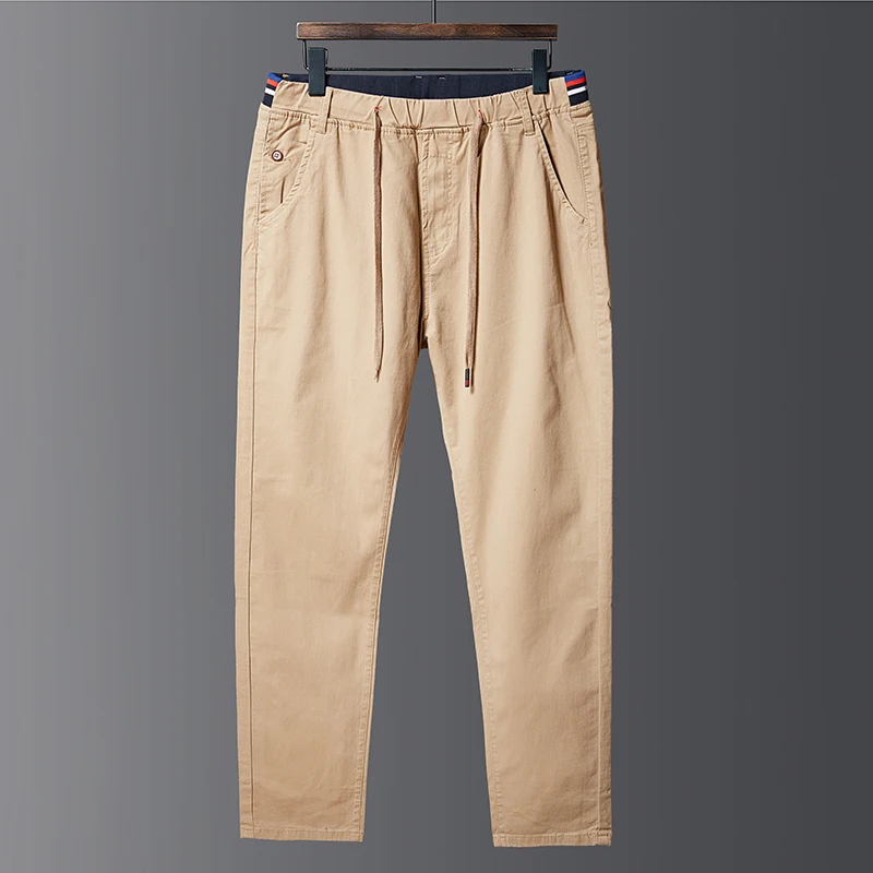 Для Мужчин's Бизнес Повседневное брюки 98% модные хлопковые из невыцветающей ткани Цвет бренд хаки брюки, большой размер 5XL 6XL 7XL