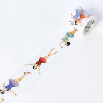

5 Meters Long Girls Dancing Paper Tape Scrapbooking DIY Decor Diary Album Notebook Caft Stationery