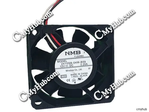 Для NMB 2410SB-04W-B59 E50 DC12V 0.20A 6025 6 см 60 мм 60x60x25 6-контактный Вентилятор охлаждения |
