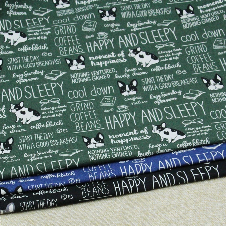 

2019 Bazin Riche Getzner Free Shipping Taiwanese Imported Bulldog Dog Printed Cotton Cloth Hand-made Diy Packing Table Curtain
