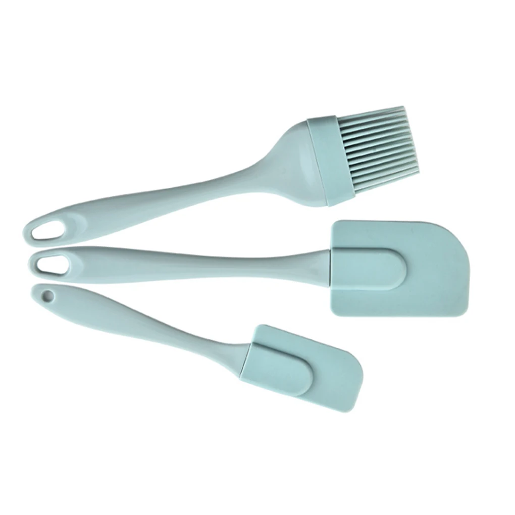 Hot Sale 3PCS/Set Silicone Cream Scraper DIY Bread Cake Butter Spatula Mixer Oil Brush Kitchen Baking Tool