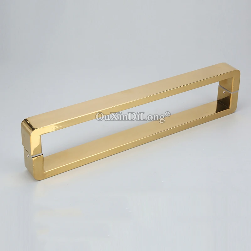1PCS Stainless Steel Shower Glass Sliding Door Handles Glass Door Pull / Push Handles Titanium Gold Hole Distance 400mm / 440mm