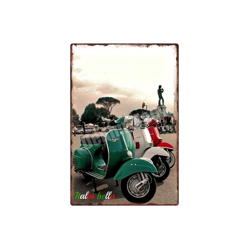 L Vespa ретро жестяная вывеска, автомобильные мотоциклы, металлический художественный плакат, Бар Паб гараж, украшение на стену, мото Clube Faro, винтажный домашний декор N301 - Цвет: L