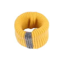 Вязаный шарф в полоску с круглым вырезом для маленьких мальчиков и девочек