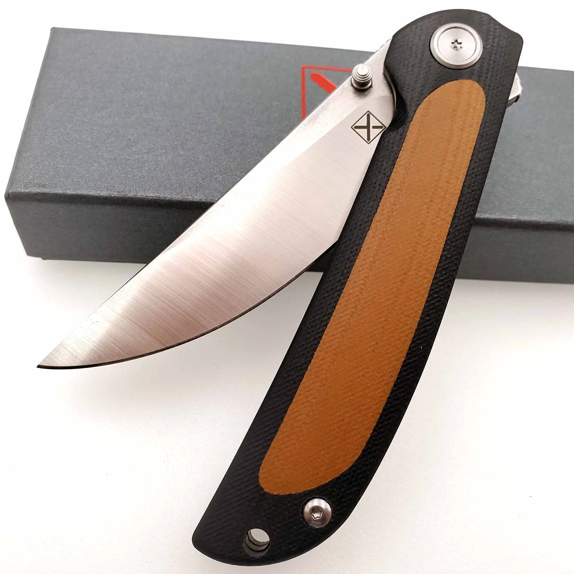 Brown XY-636 шарикоподшипник складной нож 14C28N лезвие с ЧПУ G10 Ручка для выживания на открытом воздухе мини карманные ножи кемпинг охота многофункциональный EDC инструмент - Цвет: Brown