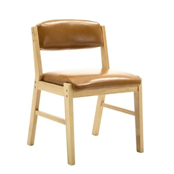 

Solid wood dining chair Nordic minimalist retro dining table home restaurant backrest Leisure cafe chair