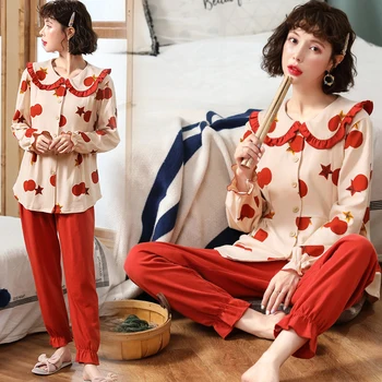 

Pajamas Sets Women Cotton Postpartum Feeding Breastfeeding Clothes Pregnant Women Pajamas M-2XL Soft Sleep Wear Harem Pant Femme