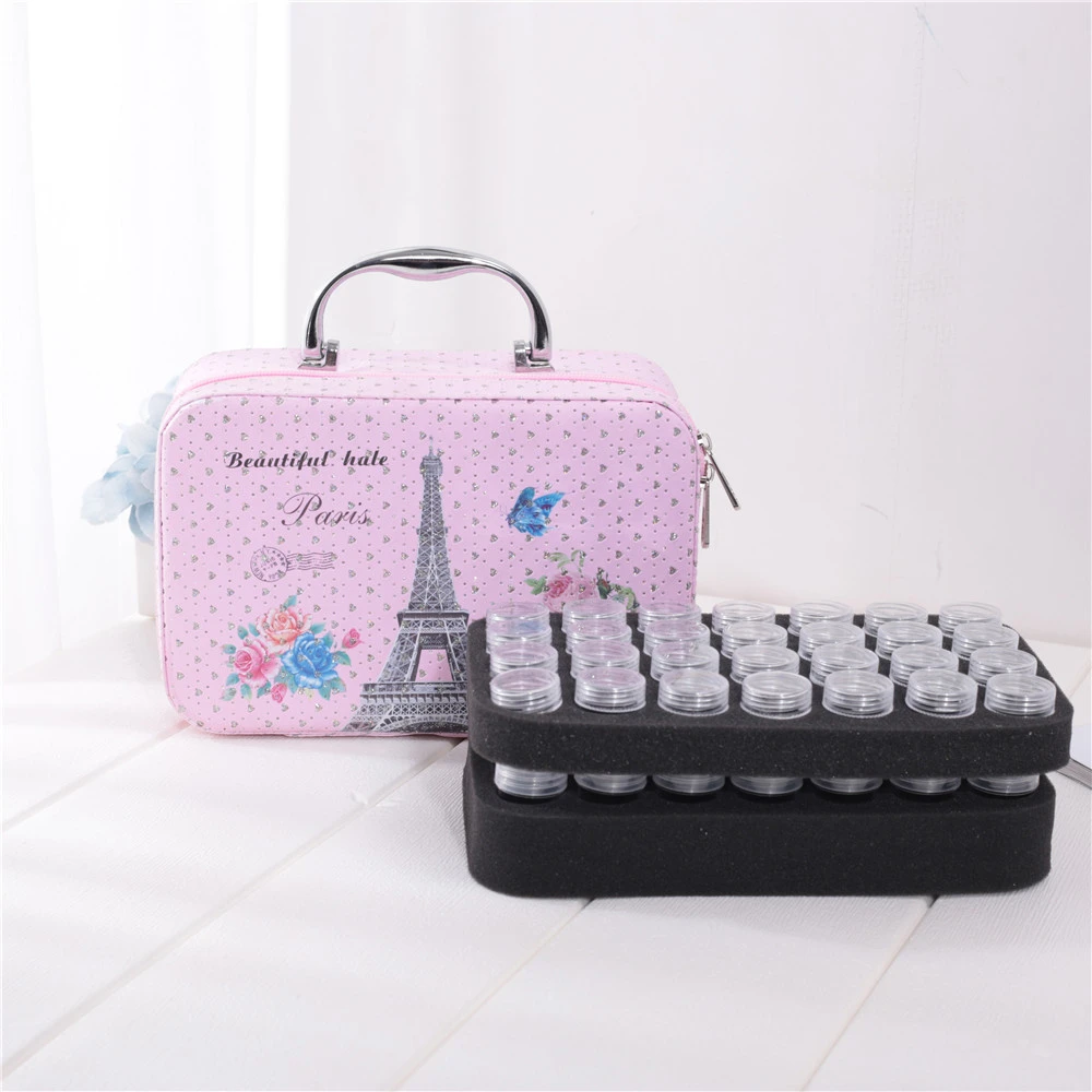 

New Diamond Painting Accessories Carry Case Container Storage Box 56 Bottles diamant painting Hand Bag Tools