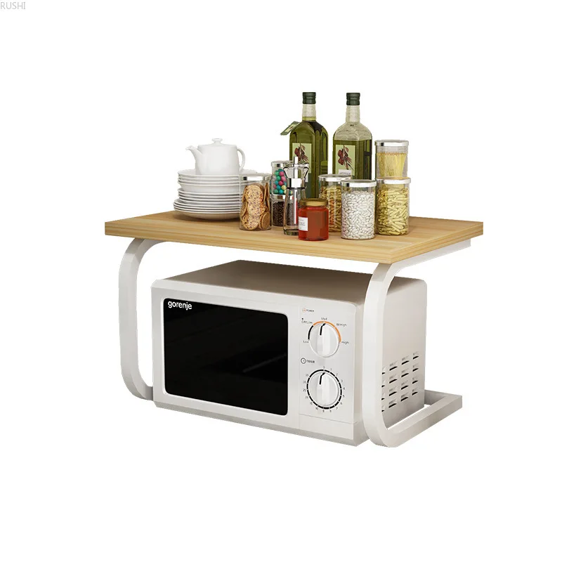 

Kitchen Microwave Oven Rack Kitchen Supplies Floor Type 2-layer Seasoning Oven Storage Rack Kitchen Shelf Organizer