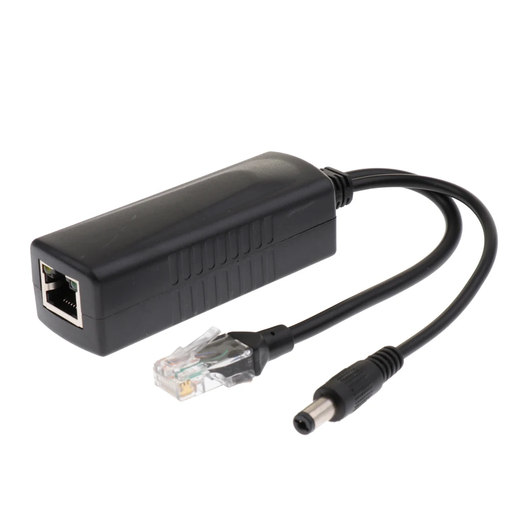 Active PoE Splitter, Power Over Ethernet 48V to 12V 2A Adapter for IEEE 802.3 af/at 24 Watt