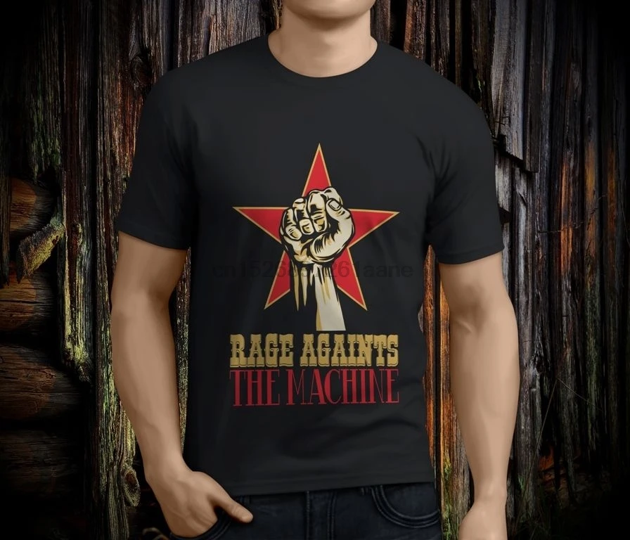 

New Age Against The Machine Ratm Band Men Black T-Shirt Size S-5xl Sleeve Tops T Shirt Homme Top Tee The New