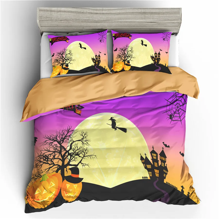 

A Bedding Set 3D Printed Duvet Cover Bed Set Halloween Home Textiles for Adults Bedclothes with Pillowcase #WSJ34