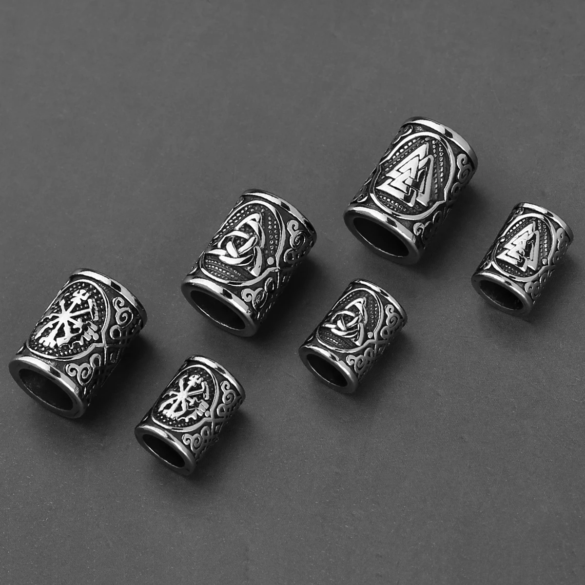 Stainless Steel Beads 6 Mm8mm Large Hole Hair Beard Bracelet Small Jewelry Making Accessories