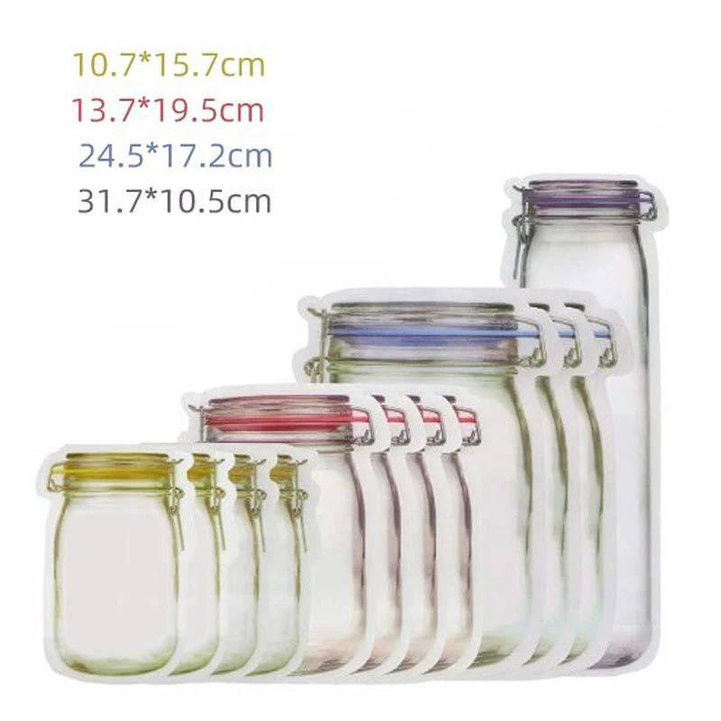 12Pcs Ziplock Сумки герметичные многоразовые сумки для закусок пакеты для хранения еды смешанные размеры водонепроницаемый PE кухонный гаджет