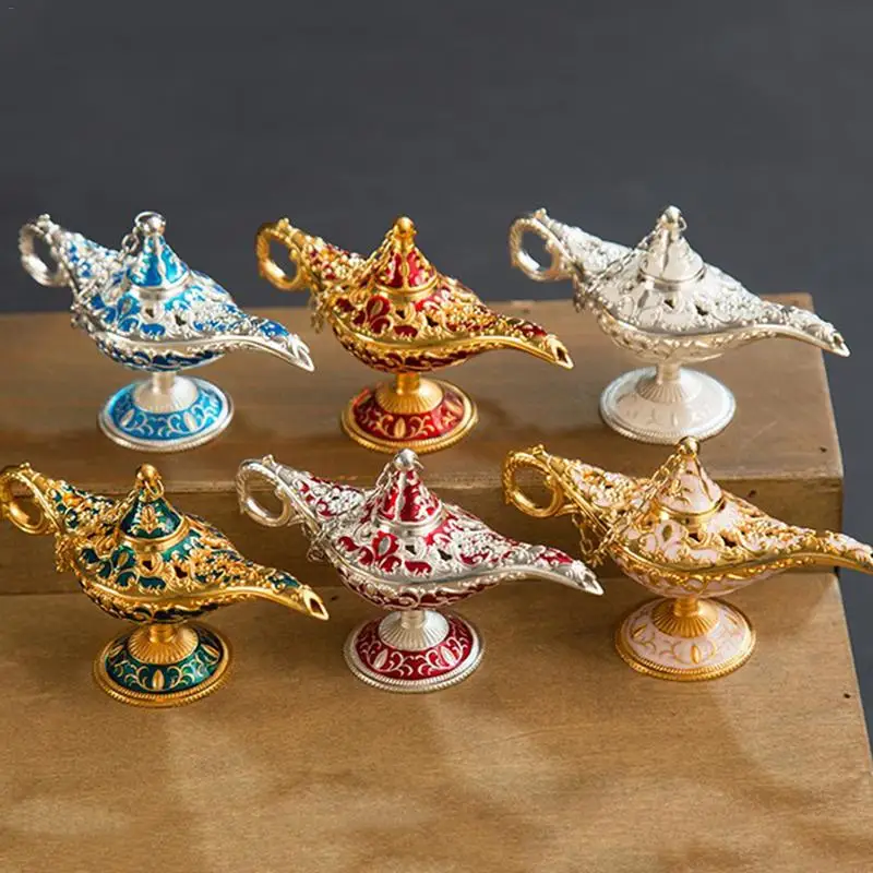 

Retro Metal Carving Lamp Statue Aluminum Alloy Home Decoration Collection Save Collection Art Craft Gift