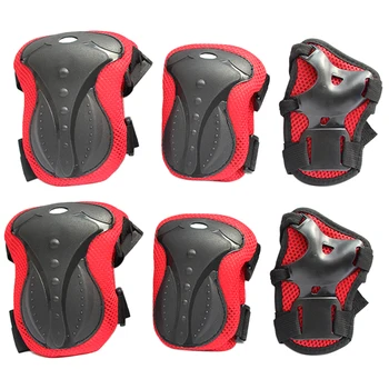 

6pcs Anti Shock Knee Pads Wrist Guards Skateboarding Safety Rollerblading Protection Gear Set Skating Outdoor Body Accessories