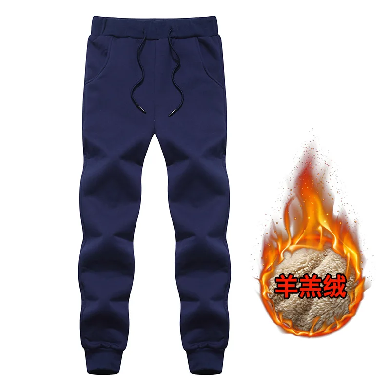 Thick Fleece Jogger Mens Pants Cotton Trousers Male Winter Warm Velvet Sweatpants Tracksuit Joggers Autumn Winter L-8XL