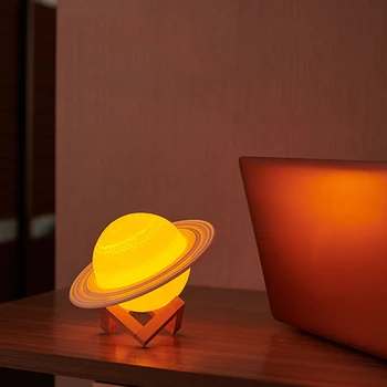 

3D Printing Saturn Lamp Home Decoration Bedroom LED Moon Night Light With Remote Controller For Children'S Gift Night Lamp