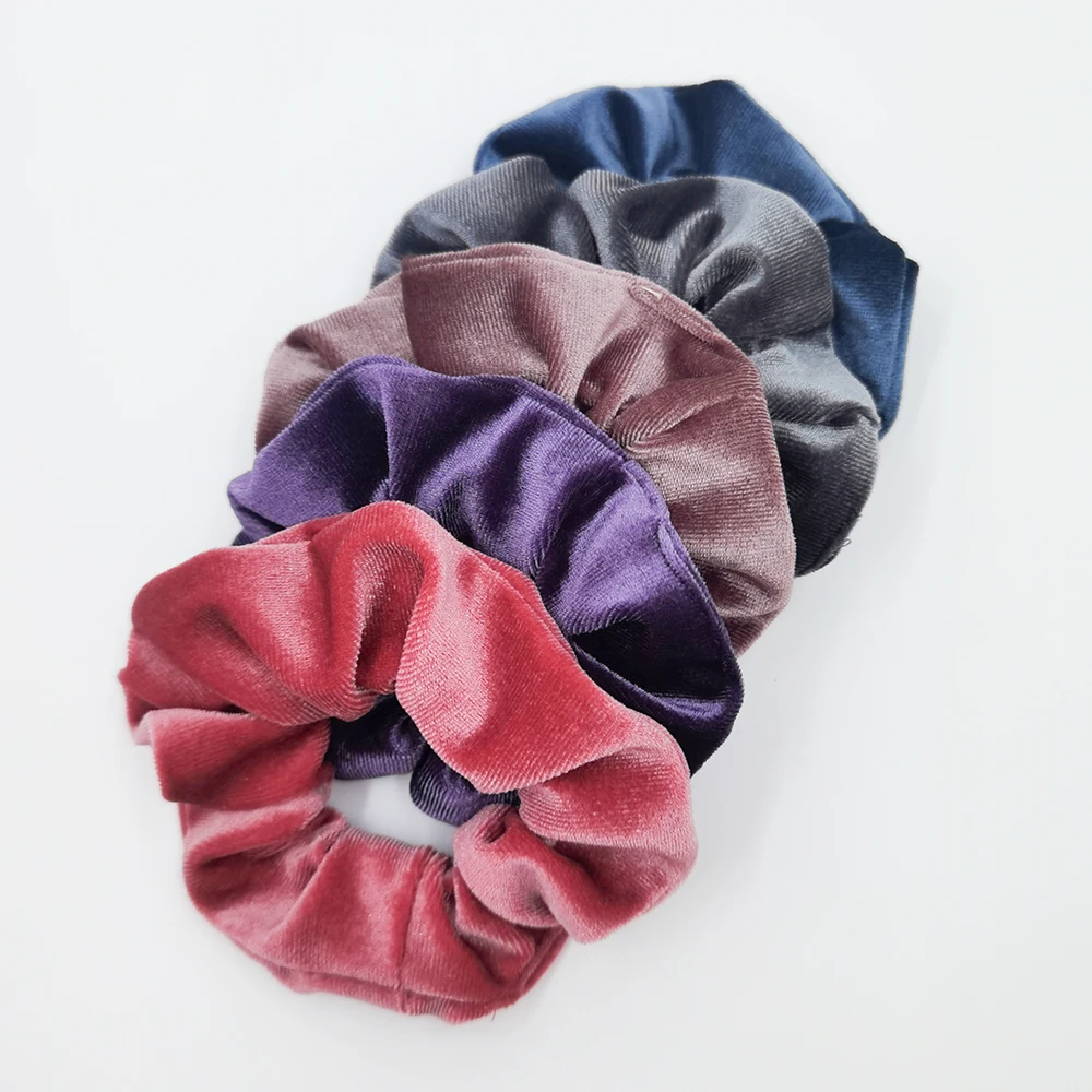 hair clip ins 5PCS/Set Velvet Scrunchies Elastic Rubber Hair Bands Women Girls Soft Solid Headbands Ponytail Holder Hair Rope Tie Accessories hair ties for women Hair Accessories