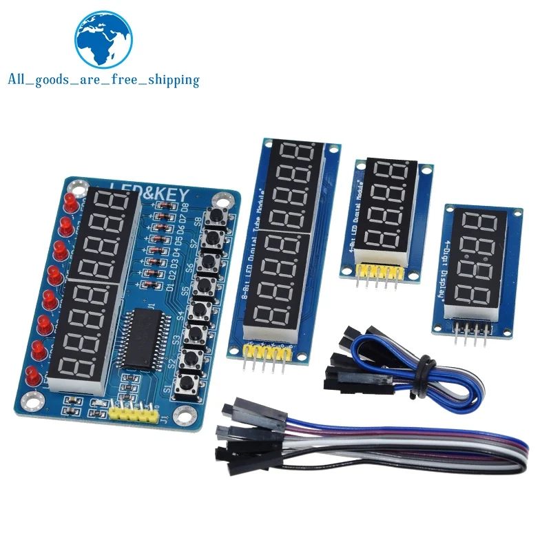 TM1637 4 Bits / TM1638 / 74HC595 8 bit Digital LED Display Module 7 Segment 0.36Inch Clock RED Anode Tube Four Serial Driver