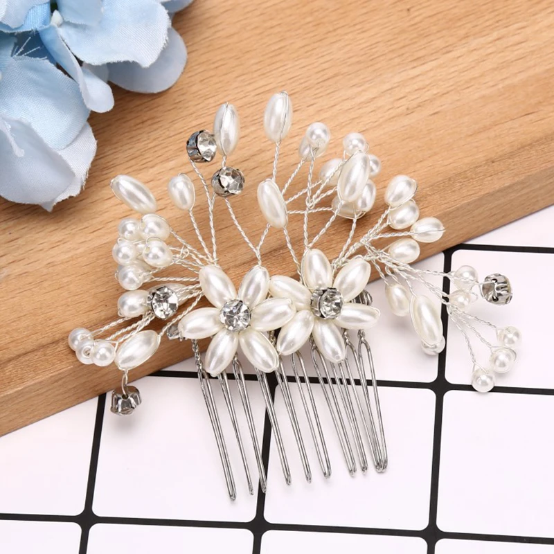 Гребень для волос с цветами свадебный аксессуар золотыми листьями|Украшения