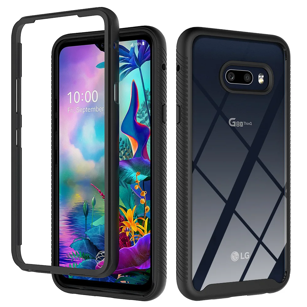 Hybrid TPU/PC Sky Case For LG G8X ThinQ  Fundas Capa Two Layer Structure Shockproof Crystal Clear Shell Cover For LG V50s ThinQ cell phone pouch with strap Cases & Covers
