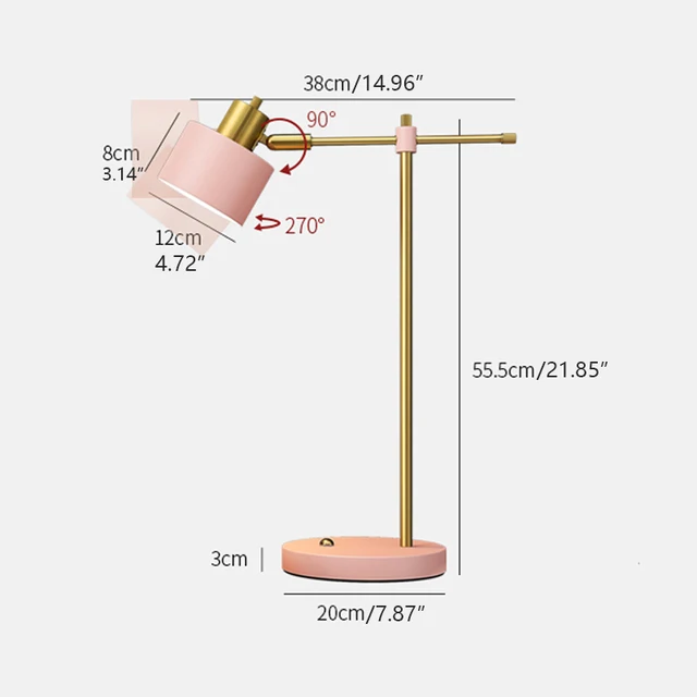 Modern  and fashionable metal electroplating paint adjustable table lamp 6