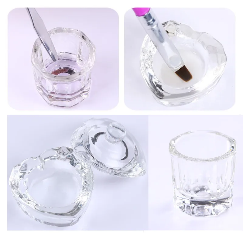 

1Pc Acrylic Nail Cup Clear Crystal Bowl for Acrylic Powder Liquid Holder for Carving Extension Nail Art Tool Manicure DIY