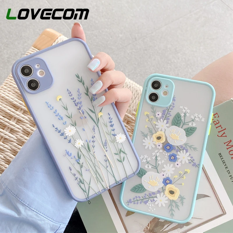 LOVECOM Cute Flower Leaf Phone Case For iPhone 11 Pro Max XR XS Max 6 7 8 Plus X SE 2020 Soft TPU Hard PC Back Cover Coque Gifts LOVECOM Cute Flower Leaf Phone Case For iPhone 11 Pro Max XR XS Max 6 7 8 Plus X SE 2020 Soft TPU Hard PC Back Cover Coque Gifts