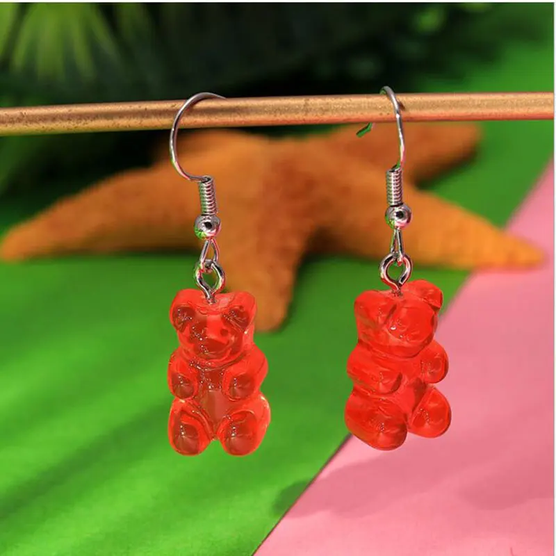 2020 г. забавные акриловые серьги в стиле Харадзюку с изображением мишки из