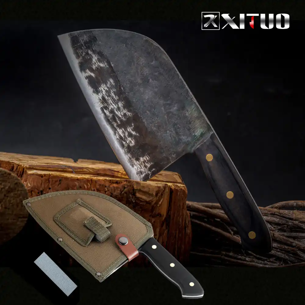 Нож шеф повара XITUO широкий кованый нож мясника ручной работы из
