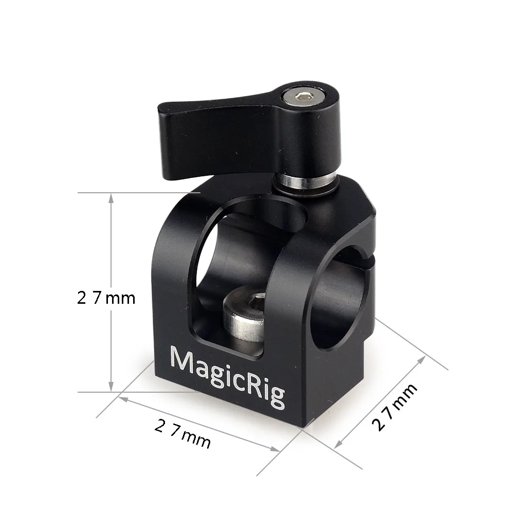 Camera Clamp MAGICRIG 15mm Single Rod Clamp with ARRI Locating Screw for EVF Mount 15mm Rods Support System for Camera Cage / Handle / Plate