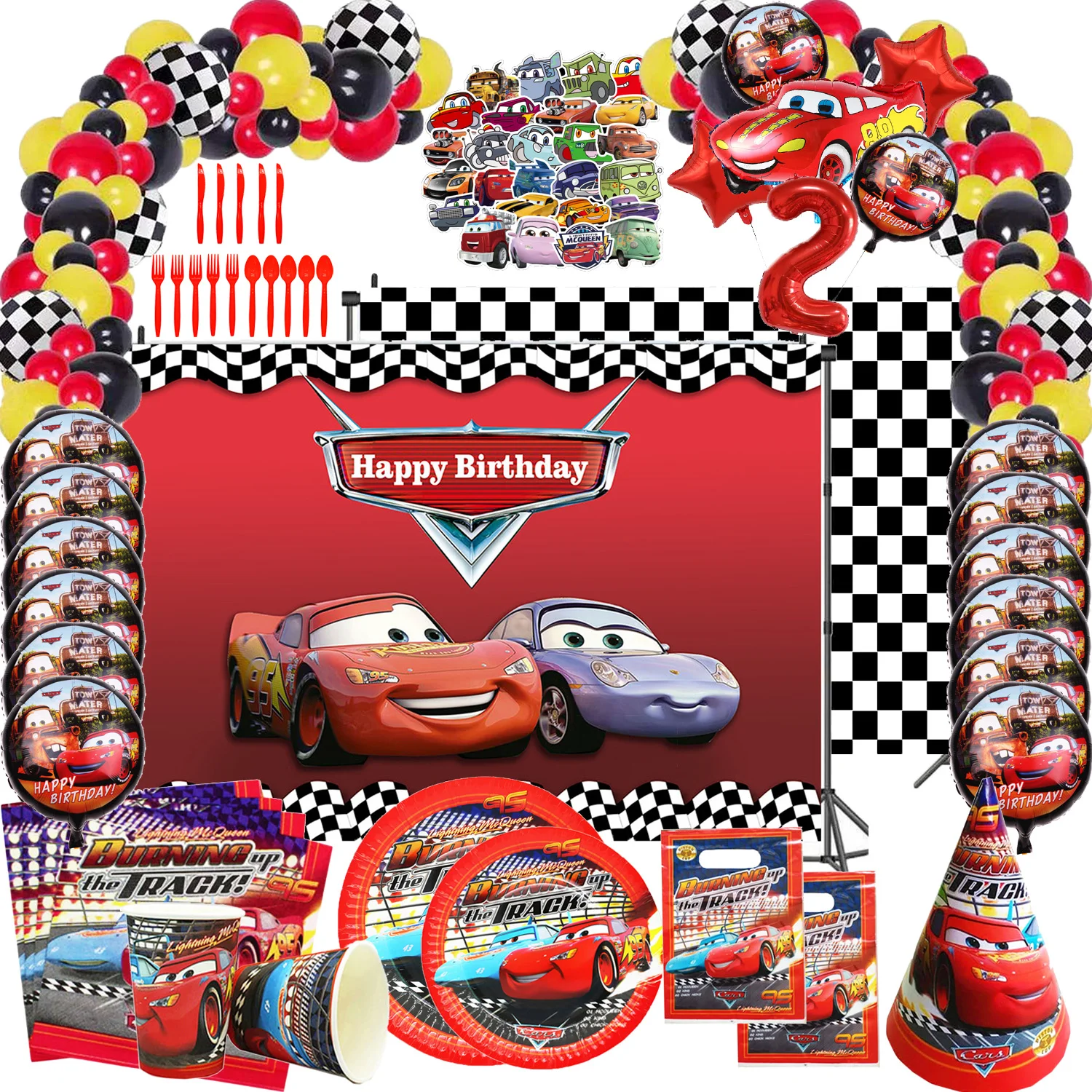 cars birthday party decorations kids favor lightning mcqueen cups plates tablewares set racing car party supplies for boys girls disposable party tableware aliexpress