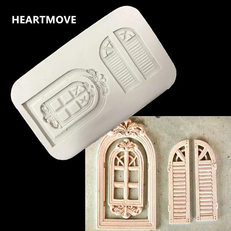 

HEARTMOVE DIY Retro Door Window Cake Border Silicone Molds Cupcake Fondant Cake Decorating Tools Gumpaste Chocolate Moulds 9172