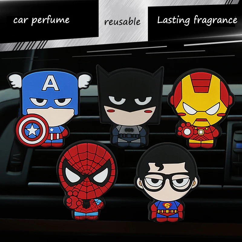 

Creative Cartoon Avengers Car Air Conditioning Vents Perfume Clip Car Perfume Vents Aromatherapy Decorative Auto Accessories