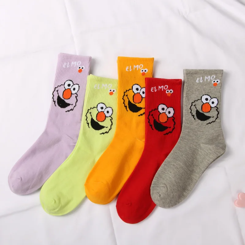 5 пар/лот женские носки с вышивкой Kawaii хлопковые Harajuku Happy забавные Женские носочки