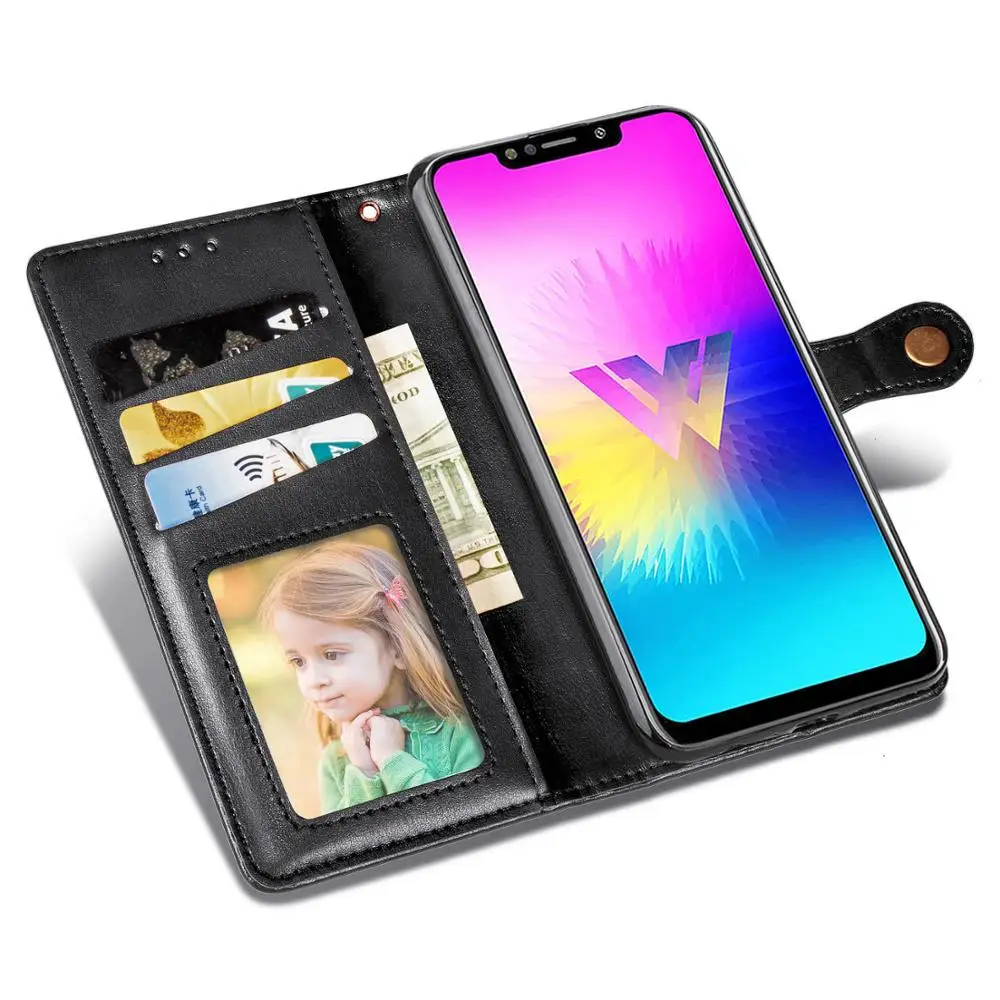 LG W30 Премиальный кожаный чехол-книжка телефонный чехол для LG W10 мужской персонализированный тонкий кожаный Би Кошелек для денег клип кошелек