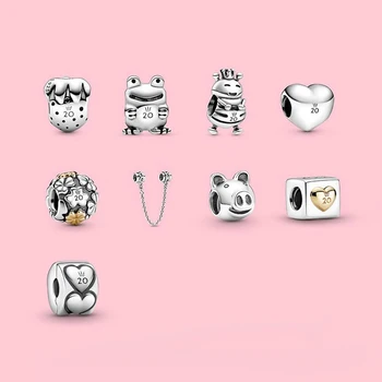 

2020 New S925 Love Section Limited Edition Bee, 20th Frog Charm Simple Anniversary Heart Safety Chain Original 1:1 Jewelry