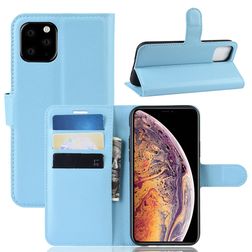 Flip Wallet Phone Case For Samsung Galaxy A10 A10E A10S A20 A30 A40 A50 M10 M20 M30 S9 S10 Note 10 PU Leather Cover - Цвет: Blue