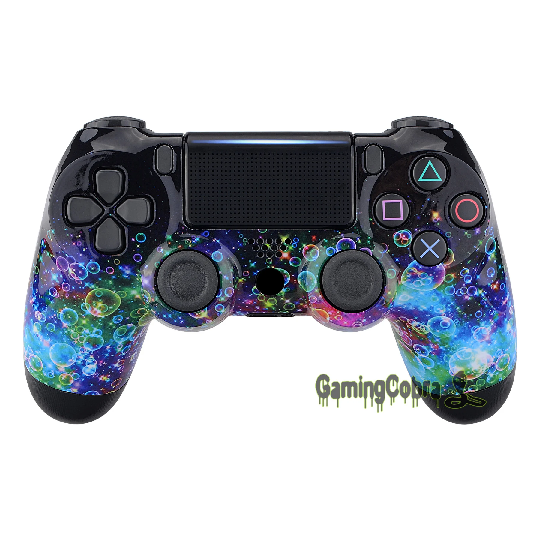 

Rainbow Bubbles Faceplate Front Housing Shell Replacement Part for PS4 Slim Pro Controller CUH-ZCT2 JDM-040 JDM-050 JDM-055