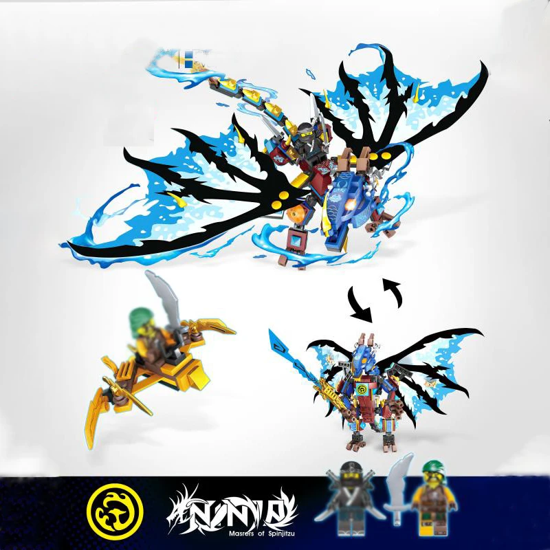

295PCS Deformed Dragon Ninja Dragon Knight Model Building Blocks Figures MAN Bricks Toys For Children Boy Friends Gift