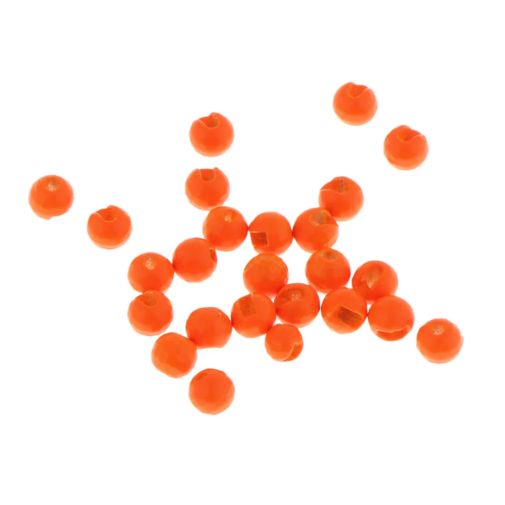 25pcs Tungsten Fly Tying Slotted Diamond Faceted Beads Fishing Lures Nymph Head Beads 3mm